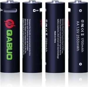 BATERÍA RECARGABLE DE IONES DE LITIO USB-C AA DE 1.5 V/2550 MWH C/U QABUO #B0CMCY1NH2