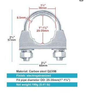 GAZA CON BRAZADERA DE METAL 1 3/8" USO PESADO