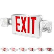 ROTULO SALIDA LED LUZ ROJA DOBLE CARA 120V UL 94V-0 SUNCO JLEC2RW6PK