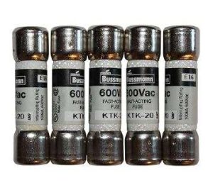 FUSIBLE DE PROTECCIÓN DE CIRCUITO ELÉCTRICO DE ACCIÓN RÁPIDA 600 VCA 20A KTK-20  (PAQUETE DE 5) #B07
