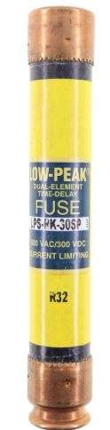 FUSIBLE RK1 DE CLASE DE RETARDO DE TIEMPO DE 30 AMPERIOS Y 600 V DE SOPLADO LENTO BUSSMANN LPS-RK-30
