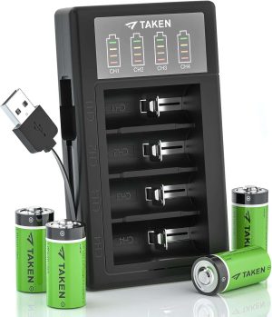 CARGADOR BATERIA TAKEN CR123A C/4 BATERIAS #B099ZRK7Z2
