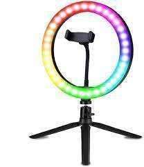 ARO DE LUZ  MULTICOLOR CON TRIPOE RGB LED MJ33