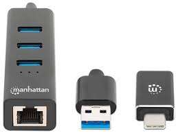 CONCENTRADOR USB A USC TIPOC 3 USB A RED MANHATTAN 180894