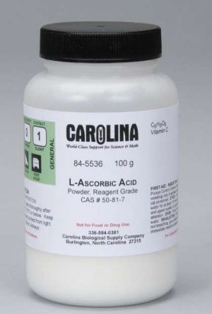 ÁCIDO L-ASCÓRBICO, EN POLVO, GRADO REACTIVO, 100G. #845536 CAROLINA BIOLOGICAL