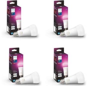 PHILIPS HUE BOMBILLA LED INTELIGENTE A21 DE 100 W, LUZ BLANCA Y DE COLOR QUE CAMBIA DE COLOR, PAQUET