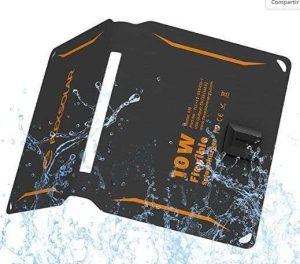 CARGADOR CELULAR CON CELDA SOLAR FLEXSOLR 10W 5.5V 1.8A IP67 PORTABLE, USB