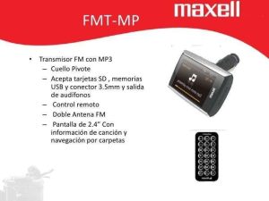 TRANSMISOR FM SD/USB+MPS+4GB FMT500 MAXELL