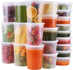 JUEGO RECIPIENTES DESECHABLES PLASTICOS CON TAPA DELICATESEEN WGCC B0CTCP2CB1