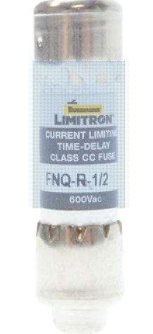FUSIBLE DE RETARDO DE TIEMPO, COOPER BUSSMANN FNQ-R-1/2 LIMITRON CLASS CC 1/2 AMPERIOS, 600 VOLTIOS