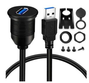 ADAPTADOR USB PARA CARRO BATIGE CABLE DE EXTENSIÓN CUADRADO USB 3.0 DE UN SOLO PUERTO, CAMIÓN, BARCO