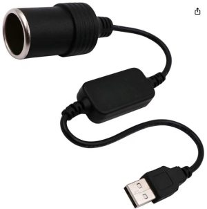 CABLE DE ALIMENTACION USB CON ADAPTADOR PARA ENCENDEDOR DE CIGARRILLOS 12V HTDS001700 1PC