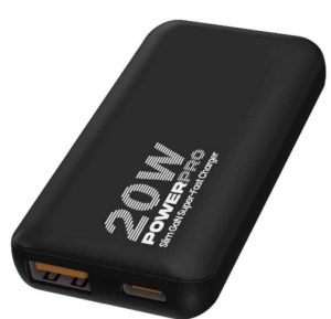 CARGADOR PORTATIL DELGADO USB A Y USB C SLIM 20W #PW5067BK UNNO TEKNO