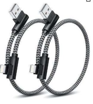 CABLE USB A LIGHTING DE 1 PIE Y 90 GRADOS, CERTIFICACIÓN MFI, ÁNGULO RECTO, IPHONE 14 13 12 11 PRO