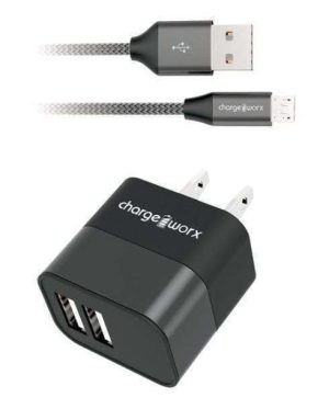 CARGADOR USB DOBLE CASA 2.4A CHARGE WORX CX3206BK