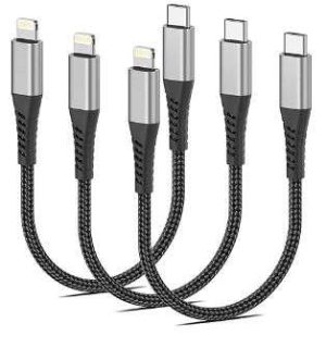 CABLE USB A LIGHTNING 30 CMS CERTIFICADO MFI TRENZADO