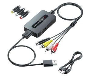 CONVERTIDOR RCA SVIDEO A HDMI CON CABLE HD , CONVERTIDOR COMPUESTO CVBS AV A HDMI
