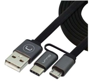 CABLE USB 2.0 A MICRO USB/USB C 90 CM UNNO TEKNO CB4056GY 728662222867