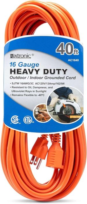 EXTENSIÓN ELECTRICA 16AWG 12MTS CON CERTIFICACIÓN ETL LUXTRONIC #B0CB6YNTBV