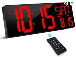 RELOJ DE PARED DIGITAL EXTRA GRANDE PANTALLA XREXS 080-RED