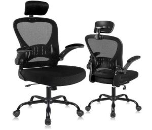 SILLA DE OFICINA ERGONÓMICA DE ESCRITORIO, CÓMODA ALTURA AJUSTABLE CON RUEDAS, SOPORTE LUMBAR DE MAL