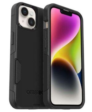 OTTERBOX - FUNDA SERIE COMMUTER PARA IPHONE 14 Y 13, COLOR NEGRO, DELGADA Y RESISTENTE, APTA PARA BO