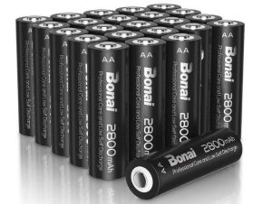 BATERÍAS RECARGABLES AA DE ALTA CAPACIDAD 2800 MAH 1.2V BONAI NIMH 24 UNIDADES