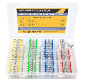 CONECTOR TERMOCONTRAIBLE KIT GRADO MARINO RESISTENTE A INTEMPERIE (5 COLORES/5 TAMAÑOS) 340 UNIDADES