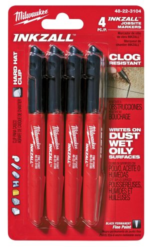 MARCADOR PUNTA FINA NEGRO MILWAUKEE #48-22-3104 PACK DE 4