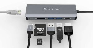 CONVERTIDOR USB-C MULTIPUERTO 6 EN 1 ADAM ELEMENT AAPADHUBA01GY