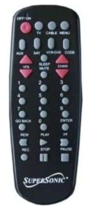 CONTROL REMOTO TV UNIVERSAL SC-27 SUPERSONIC