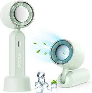 VENTILADOR DE MANO/MESA RECARGABLE VERDE ATTLOOQ #B09WM7X97T