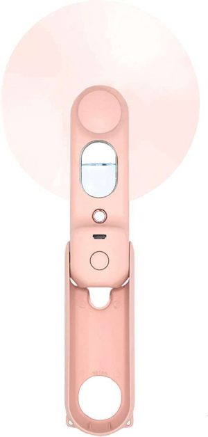 VENTILADOR DE MANO/MESA RECARGABLE ROSADO DOUBFIVSY #B09B54KHFC