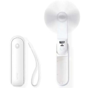 VENTILADOR DE MANO MINI 3 EN 1 CON BATERÍA RECARGABLE JISULIFE BLANCO