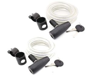 CANDADOS DE BICICLETA DE 72 PULGADAS EXTRA LARGOS Y RESISTENTES CON LLAVE AUTOENROLLABLE CON SOPORTE