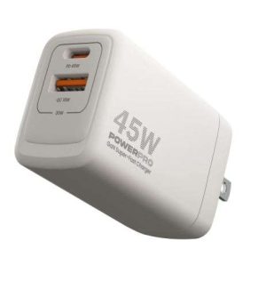 CARGADOR DE PARED USB-C+USB-A POWERPRO PD45W PW5065WT #850058179186