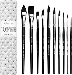 JUEGO DE PINCELES PARA ACUARELA 10 PACK ARTEGRIA