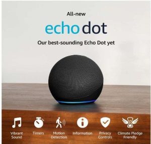 PARLANTE ECHO DOT 5TH GEN CON ALEXA NEGRO B09B8V1LZ3