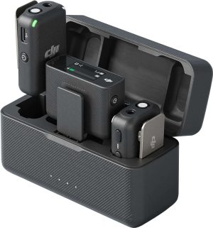 MICROFONO INALAMBRICO DE SOLAPA DJI MIC (2 TX + 1 RX + ESTUCHE DE CARGA) #B09GYD55JF