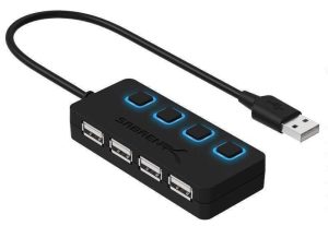 CONCENTRADOR USB 2.0 4 PUERTOS SABRENT HB-UMLS NEGRO