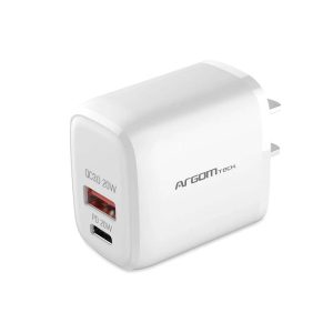 CARGADOR USB/ USB-C PARED ARGOM ARG-AC-0116WT 38W BLANCO CARGA RAPIDA