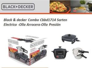 SARTEN ELECTRICO+ OLLA ARROCERA+ OLLA DE PRESION BLACK DECKER #CBBD1714