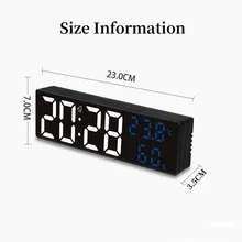 RELOJ PARED DIGITAL CON TEMP/FECHA NUMEROS AZULES