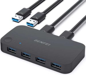 INTERRUPTOR SELECTOR USB 3.0 P/ 2 COMPUTADORA BENFEI 000354BLACK