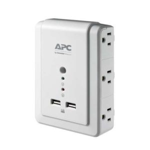 PROTECTOR PICOS APC 6 SALIDAS 2USB MONTAJE PARED P6WU2