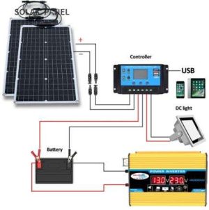 INVERSOR DE PANEL SOLAR DE 2000 W, 110 V/220 V
