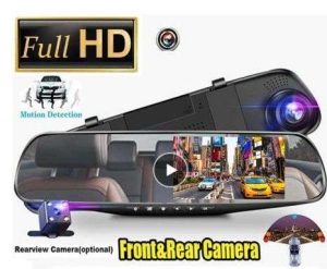 CAMARA DASH CAM PANTALLA 4.3" RETROVISOR CAMARA 1080P (CAMARA TRASERA OPCIONAL)