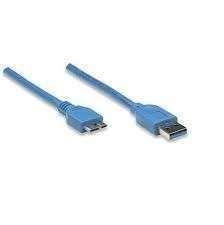 CABLE USB 3.0 A MICRO USB 3.0 A/B M/M 1M 325417 MANHATTAN AZUL SUPERSPEED