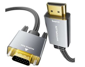CONVERTIDOR DE HDMI A VGA CON CABLE NYLON 1M UNI-DIRECCIONAL