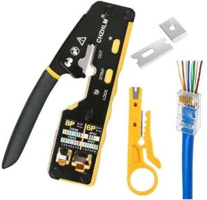 CRIMPADORA EN KIT TODO EN UNO CONECTOR TELEFONICO RJ45/RJ11/RJ12 CHZHLM UCHZHHYA